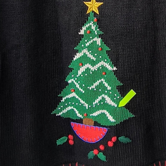 Bechamel Petites Women's Festive Ugly Christmas Tree Jingle Bell Sweater Vest L - Picture 8 of 9
